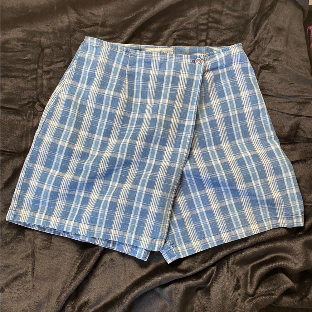 Vintage blue and white plaid The Avenue skort size 14